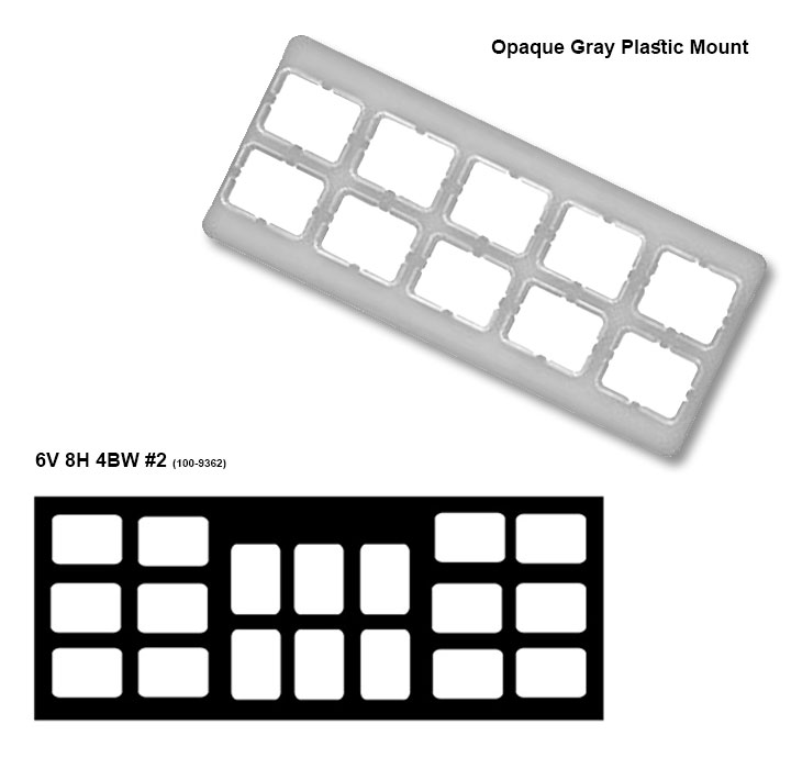 (image for) #2 - HS618 - Film Mounts - Opaque Gray Plastic - 6V 8H 4BW