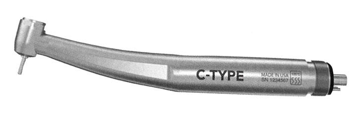 (image for) C-Type - High Speed Handpiece - Manual Chuck - 4 Hole - Mini