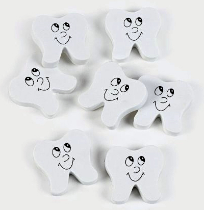 (image for) Molar Shaped Erasers with Face