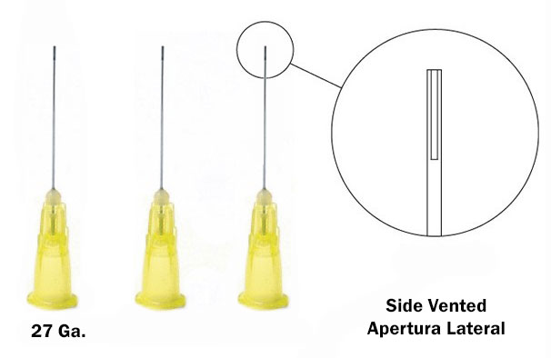 (imagen para) Agujas de Irrigacion con Ventana Lateral - Calibre 27